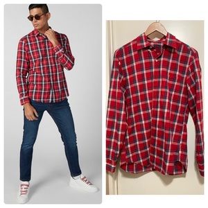 J. Crew Mens Small Long Sleeve Plaid Check Shirt